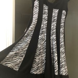 Hypnotized Zebra Print Fit & Flare Dress